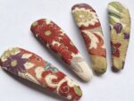 Kimono Hair Clips – Set of 2 Snap Barrettes Made from Upcycled Japanese Vintage Kimono Fabric – Handmade Gift