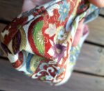 Kimono Cat-shaped Pouch made of Japanese vintage kimono fabric tiny bags with snap buttons antique kimono upcycling