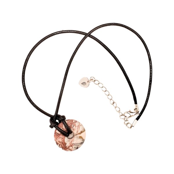 Mens Boho Mexican Porcelain Jasper Pendant Necklace - 18 Inch Surfer Style Natural Stone Jewelry