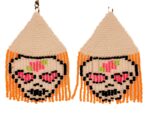 Pastel Goth Sugar Skull Earrings - Dia de los Muertos Beaded Halloween Jewelry - Creepy Cute Accessory