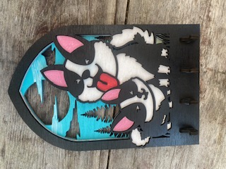 Keyholder, Huskies, colorful holder
