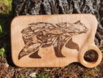 'Fishing Bear' wooden cutting board/charcuterie board