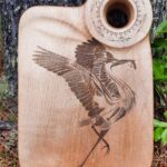 'Heron Dance' wooden cutting board/charcuterie board
