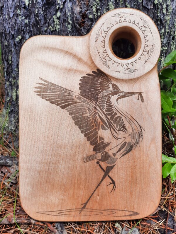 'Heron Dance' wooden cutting board/charcuterie board