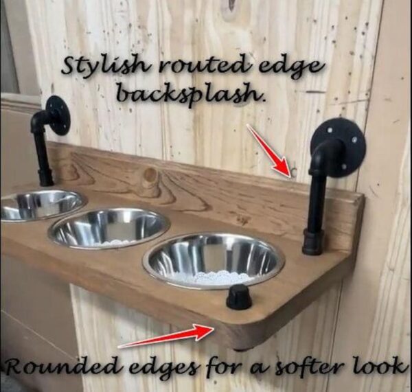 Floating Dog Bowl Feeder - Wall Mount Stylish Design for Modern Pet Dining - Space-Saving Dog Feeder & Bowl Combo