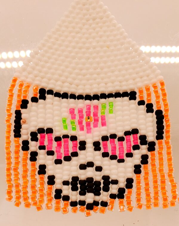 Pastel Goth Sugar Skull Earrings - Dia de los Muertos Beaded Halloween Jewelry - Creepy Cute Accessory