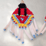 Handcrafted Indigenous Seed Bead Earrings: Fancy Shawl Dancer with Dentalium Fringe - Dangle, Stud, Clip-on