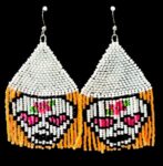 Pastel Goth Sugar Skull Earrings - Dia de los Muertos Beaded Halloween Jewelry - Creepy Cute Accessory