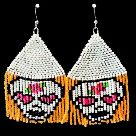 Pastel Goth Sugar Skull Earrings - Dia de los Muertos Beaded Halloween Jewelry - Creepy Cute Accessory