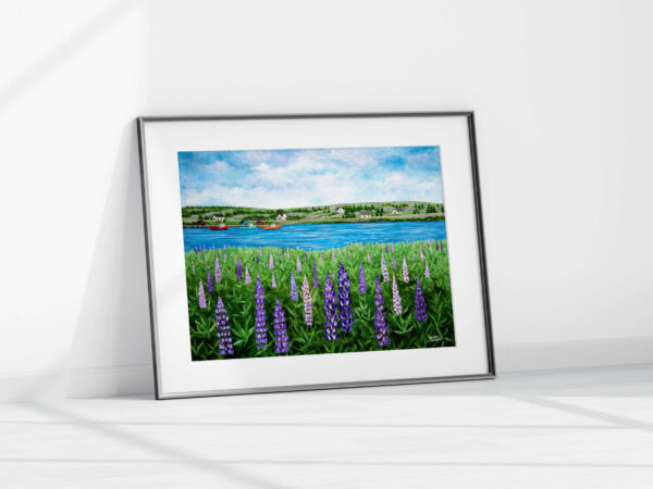 Lupines and Boats Print