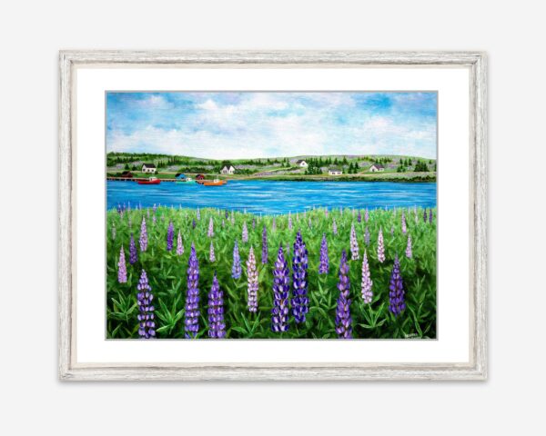 Lupines and Boats Print