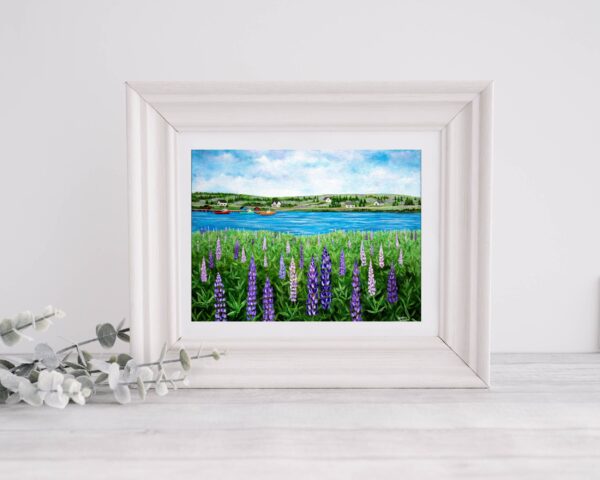 Lupines and Boats Print