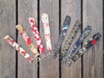 Handmade Wristlet Keychain – Japanese Style Cotton Fabric Strap (Red & Black Designs) | Made in Canada