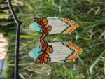 Handmade Beaded Monarch Butterfly Fringe Earrings