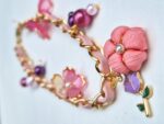 One-of-a-Kind Kimono Blossom Bag Charm – Handmade Japanese Fabric Accessory with Floral and Pearl Accents