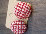 Kimono Fabric Covered Button Earrings | 22mm Japanese Textile Jewelry | made of authentic Japanese Vintage Kimono Upcycled | Handmade in Canada