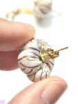 Handmade Kimono Fabric Plum Blossom Earrings – Japanese Floral Studs in White, Red, Lavender