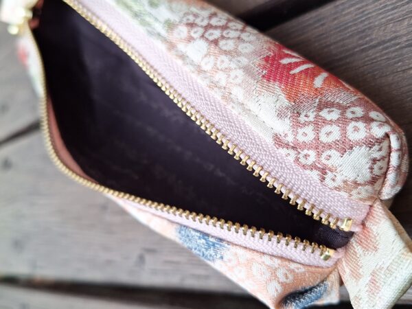 Handmade Silk Pencil Case – Upcycled Kimono Fabric, Small Zipper Pouch | Made in Canada