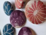Kimono Fabric Covered Button Earrings | 38mm Japanese Textile Jewelry | made of authentic Japanese Vintage Kimono Upcycled | Handmade in Canada