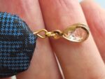 Kimono Fabric Button Earrings with Glass Bead – Handmade Japanese Style Studs, 22mm