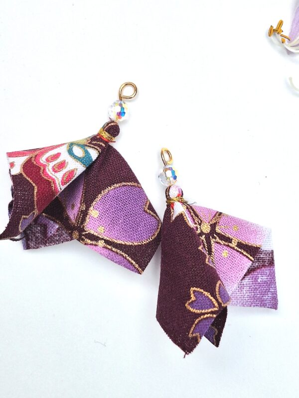 Japanese Style Fabric Tassel Earrings – Cotton, Lightweight Origami-Inspired Dangle Jewelry | Multiple Colors | Free Shipping | Handmade in Canada
