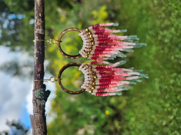Boho Sunset Beaded Hoop Earrings