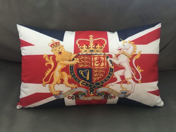 Union Jack with Crest Pillow 12x20