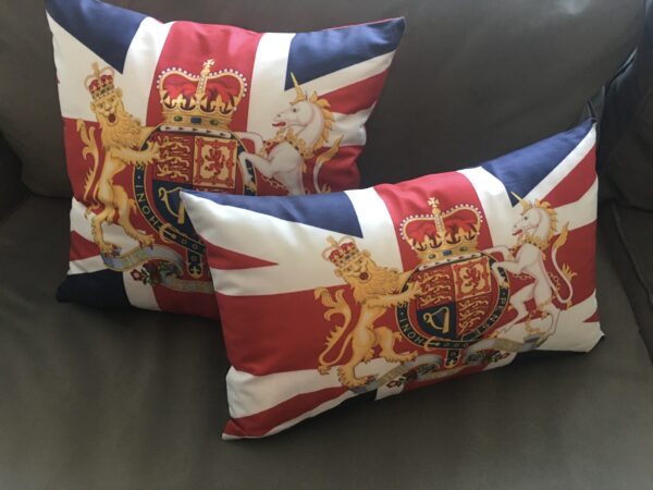 Union Jack with Crest Pillow 12x20