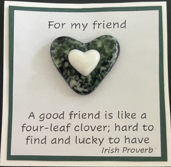 For My Friend card with medium glass pocket heart