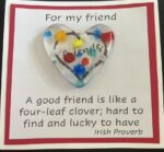 For My Friend card with medium glass pocket heart