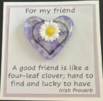 For My Friend card with medium glass pocket heart