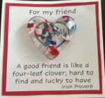 For My Friend card with medium glass pocket heart
