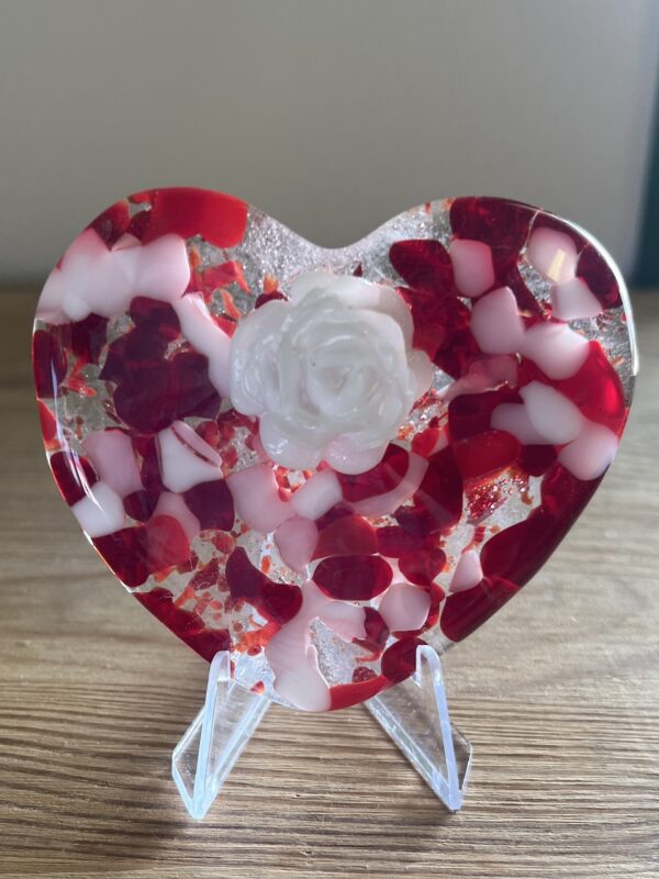 Large glass pocket heart