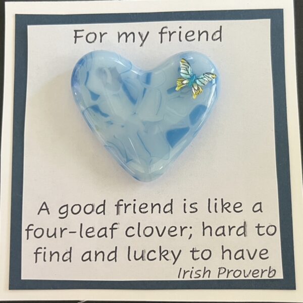 For My Friend card with medium glass pocket heart