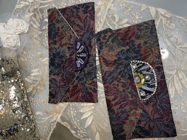 Fabric Clutch with bead design