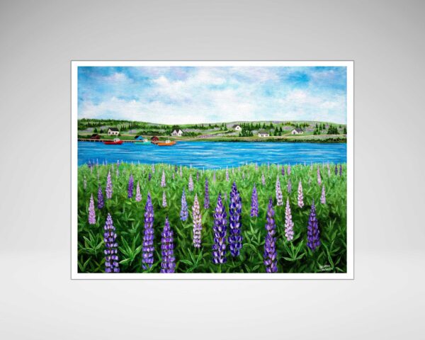Lupines and Boats Print