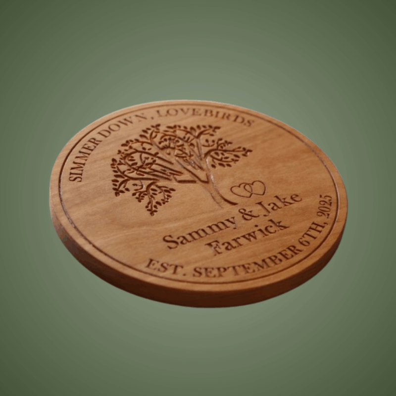Wedding or Anniversary Trivet, Wooden Trivet, Personalized Trivet, Bakers Gift