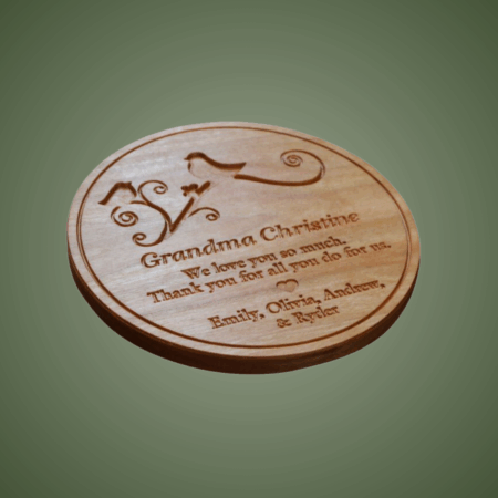 Personalized Grandmother Trivet: Carved Wood Trivet