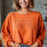 Fall Embroidered Sweatshirt | Cozy Autumn Crewneck with Three Coffee Icons