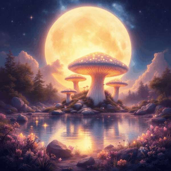 Mystical Mushroom Landscape Collection - 3 Digital Wall Art Prints - Instant Download