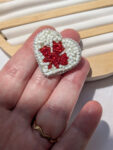 Heart-shaped Pin with Canadian Maple Leaf