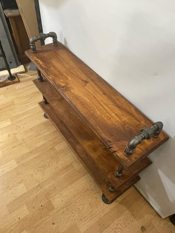 Steampunk style Shoe Rack with union style handles , Entryway Organizer, rustic shoe rack, Shoe Organizer, unique shoe rack