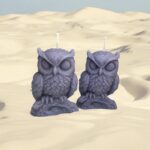 Sleeping Owl Beeswax Candle: Cottagecore Home Decor, Cedarwood Scent