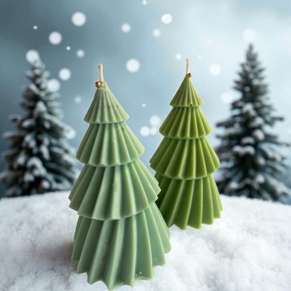 Blue Spruce Christmas Tree Candle: Coconut Soy Wax Holiday Decor