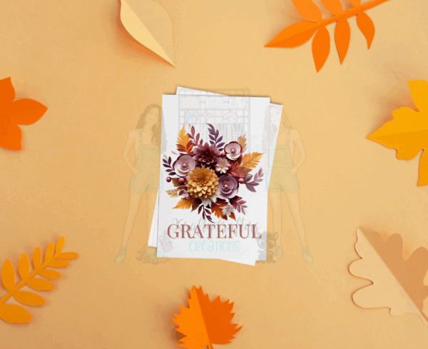 Fall Gratitude Greeting Card Set – 5x7 Autumn Cards with Envelopes (Set of 5, Blank Inside)