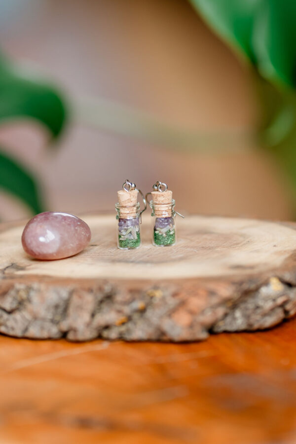 Calming and Stress Relief Spell Jar Earrings