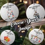Personalized Family of 4 Christmas Ornaments – Custom First Christmas Keepsake (Double-Sided, Add Names)