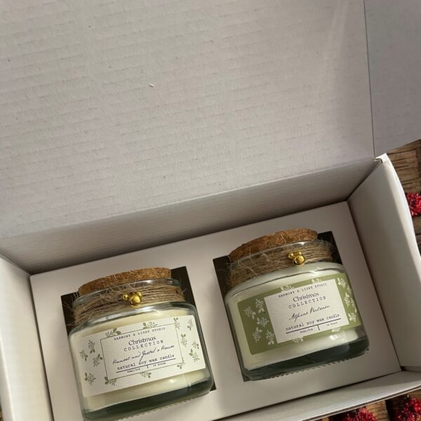 Christmas Candle Gift Set: Alpine Balsam & Gingerbread Scented Soy Wax