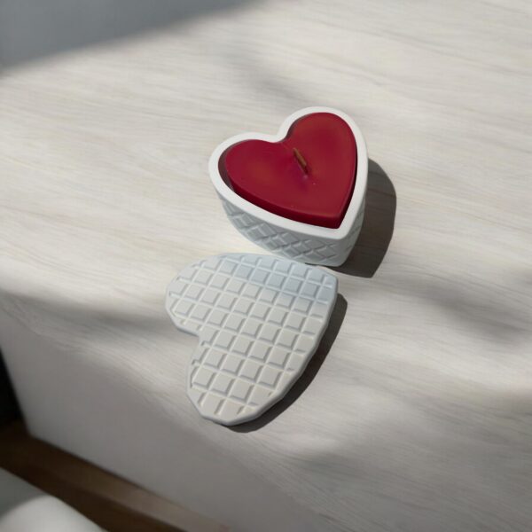 Heart Shaped Soy Wax Candle: Serenity Scented Jesmonite Vessel