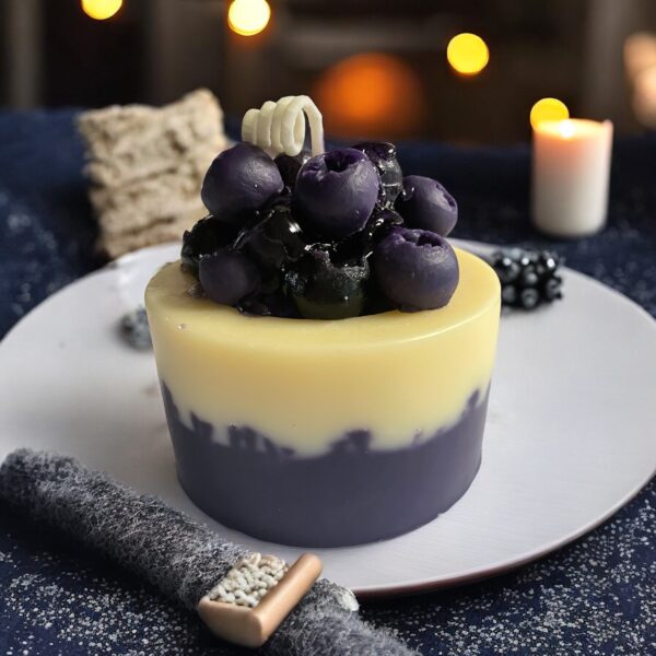 Blueberry Cupcake Candle: Lemon Crumble Scented CocoSoy Pillar Wax